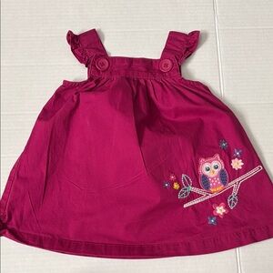 Place Kids Dress in Magenta with Owl Design